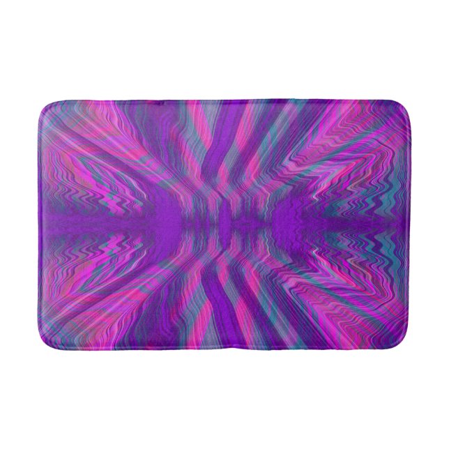 Purple psychedelic pattern bathroom mat (Front)