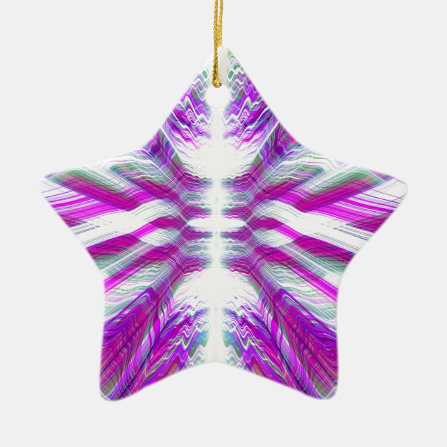 Purple psychedelic pattern ceramic ornament (Front)
