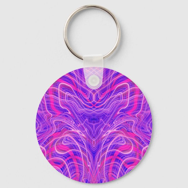 Purple psychedelic pattern keychain (Front)