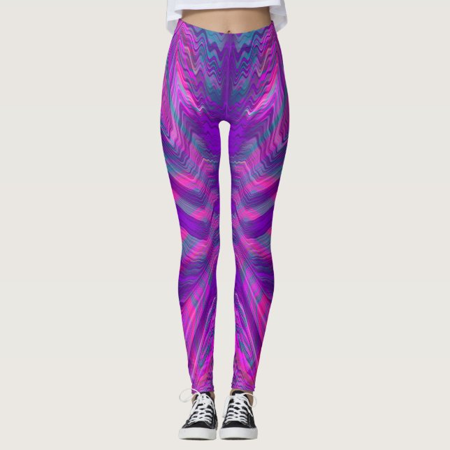 Purple psychedelic pattern leggings (Front)