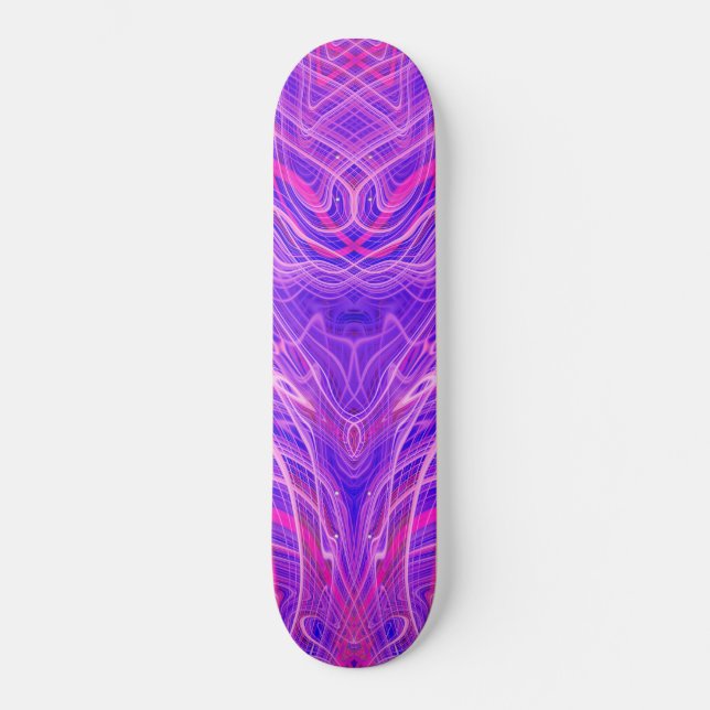 Purple psychedelic pattern skateboard deck (Front)