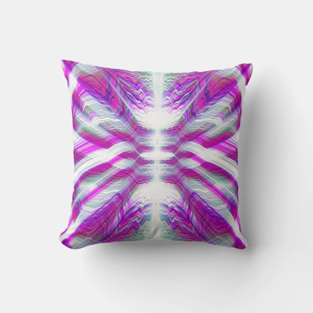 Purple psychedelic pattern throw pillow (Front)