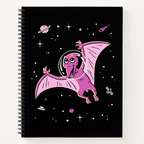 Purple Pterodactyl Dinos In Space Notebook