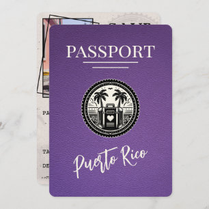 Purple Puerto Rico Passport Save The Date