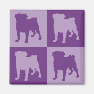 Purple Pugs Magnets