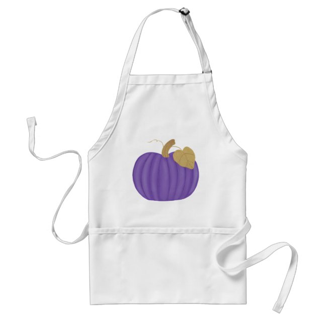 Purple Pumpkin Gold Leaf Aprons (Front)