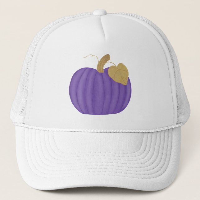 Purple Pumpkin Gold Leaf Hat (Front)