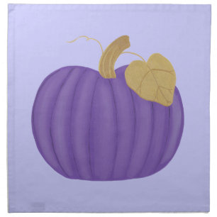 Purple Pumpkin Gold Leaf Lavender Napkins