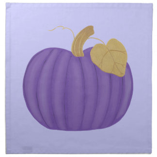 Purple Pumpkin Gold Leaf Lavender Napkins