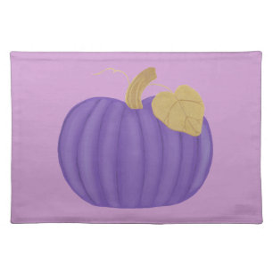 Purple Pumpkin Gold Leaf Lavender Placemats