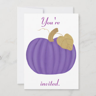 Purple Pumpkin Halloween Wedding Invitations