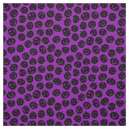 Purple Pumpkin Happy Halloween Modern Fabric