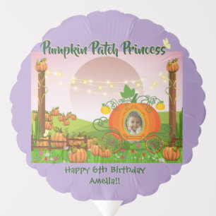 Purple Pumpkin Patch Princess Girl's Birthday  Balloon