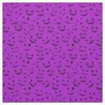 Purple Pumpkin Smile Happy Halloween Modern Fabric