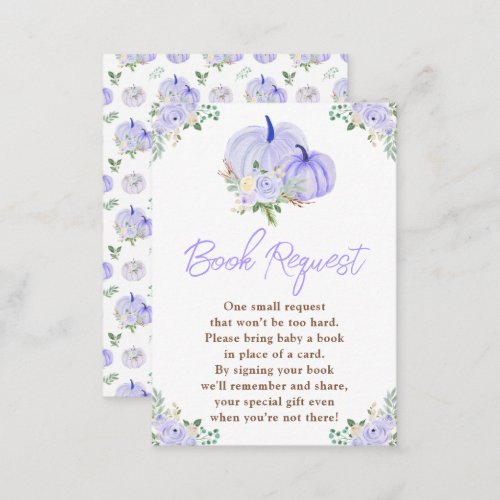 Purple Pumpkins Floral Book Request Enclosure Card