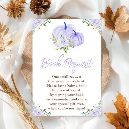 Purple Pumpkins Floral Book Request Enclosure Card