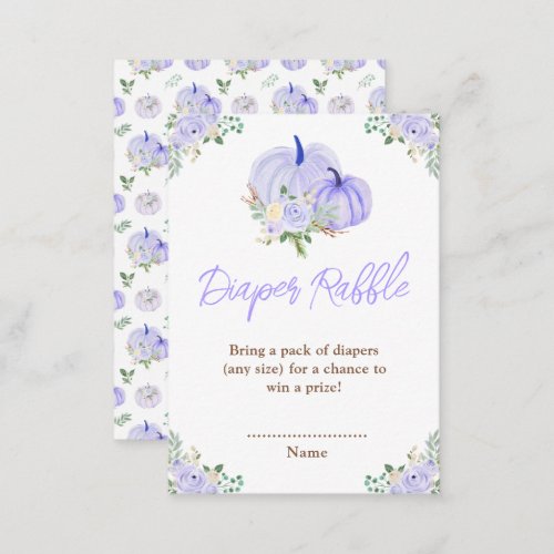 Purple Pumpkins Floral Diaper Raffle Enclosure Card