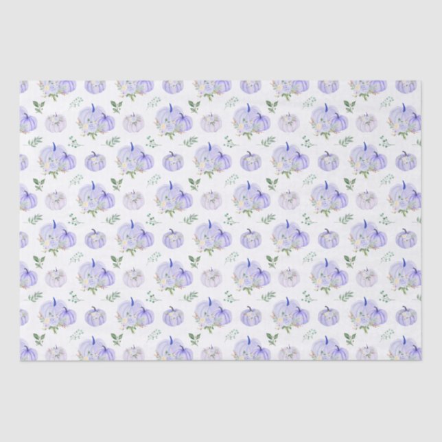 Purple Pumpkins Floral Tissue Paper (Front)