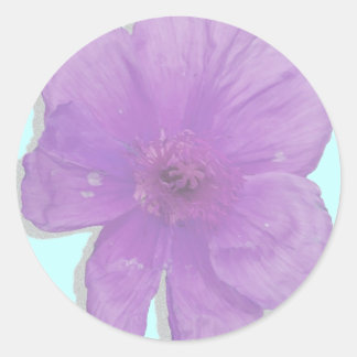 Purple Punch/ PopArt Flower Classic Round Sticker