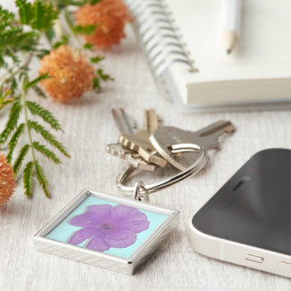 Purple Punch/ PopArt Flower Keychain