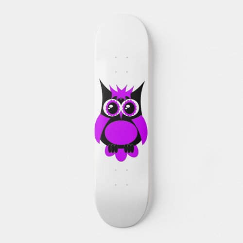 Purple Punk Owl Skateboard