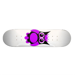 Purple Punk Owl Skateboard Deck