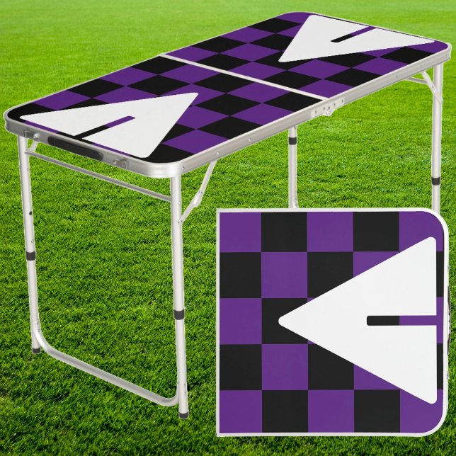 Purple Punk Rocker with Cup Triangles Tailgate Beer Pong Table (Creator Uploaded)