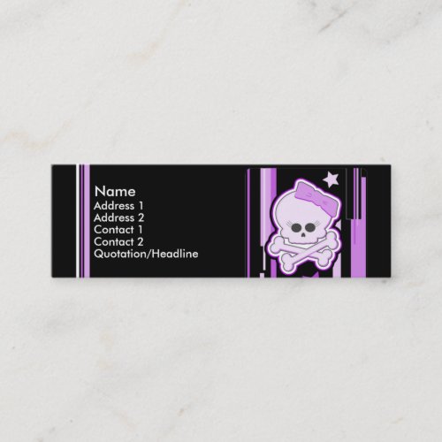 Purple Punk Skull Profile Cards Business Card
