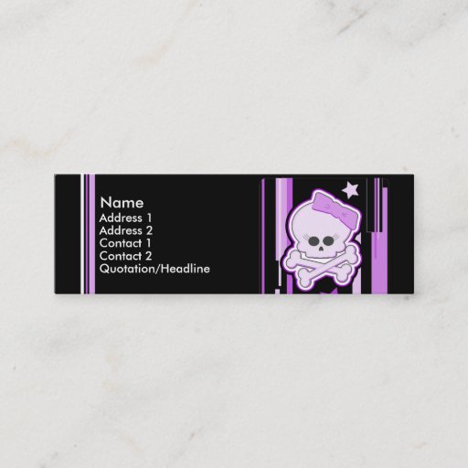 Customizable Purple Punk Skull Profile Cards Business Card