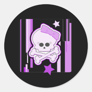 Purple Punk Skull Stickers