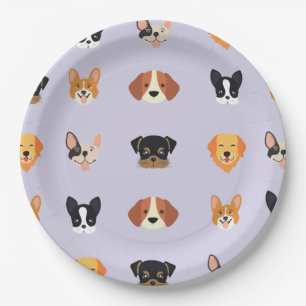 Purple Puppies Dog Birthday Let's Pawty Paper Plates