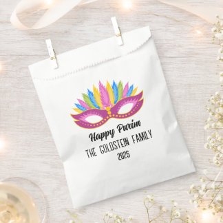 Purple Purim Masquerade Family Name Favor Bags