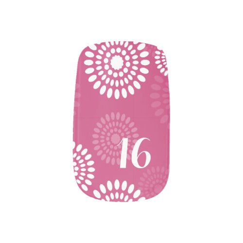 Purple Purple flowers Birthday Number Minx Nail Wraps