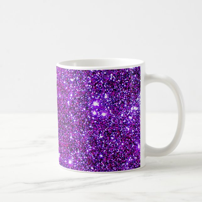 Purple Purple Sparkle Optical Illusion Art Coffee Mug (Right)