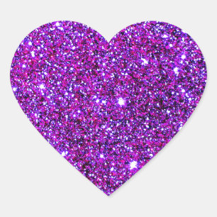 Purple Purple Sparkle Optical Illusion Art Heart Sticker