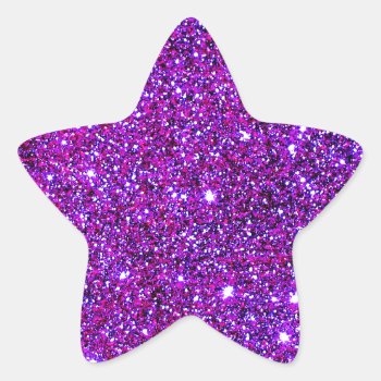 Purple Purple Sparkle Optical Illusion Art Star Sticker by CricketDiane at Zazzle