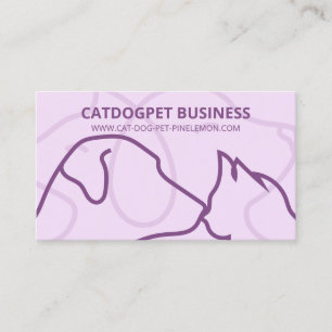 PURPLE Qr Code Logo Dogs Cats Pet Business Card