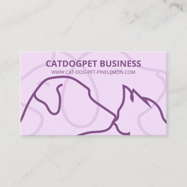 PURPLE Qr Code Logo Dogs Cats Pet Business Card