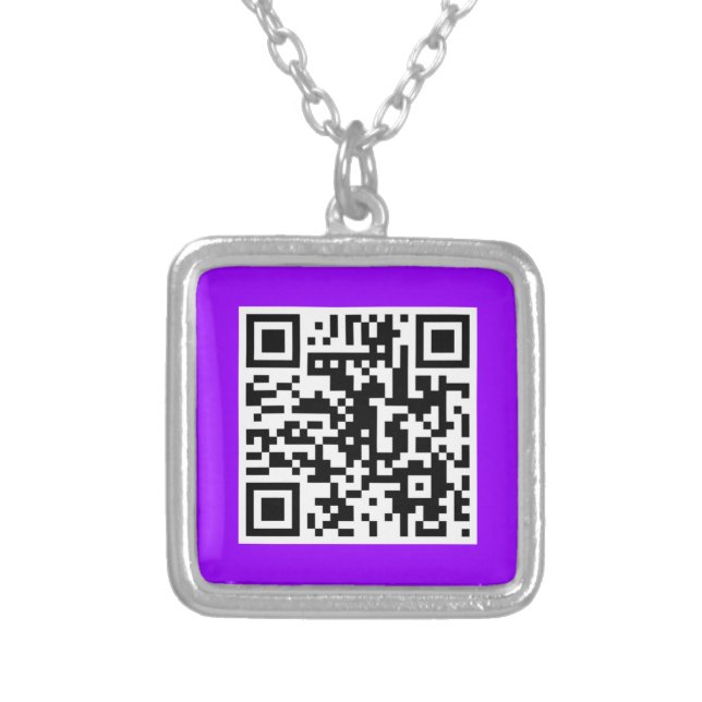 Purple QR CODE Necklace (Front)