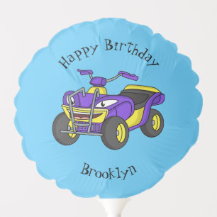 Purple Quad bike cartoon illustration Balloon