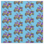 Purple Quad bike cartoon illustration  Fabric
