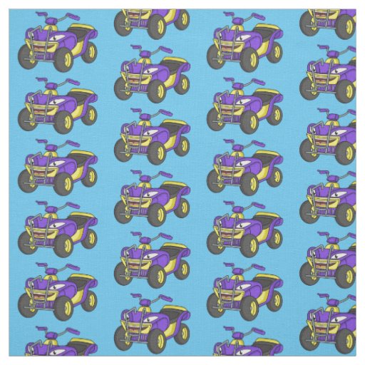 Purple Quad bike cartoon illustration  Fabric