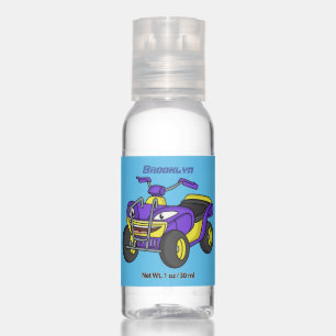 Purple Quad bike cartoon illustration Hand Sanitizer