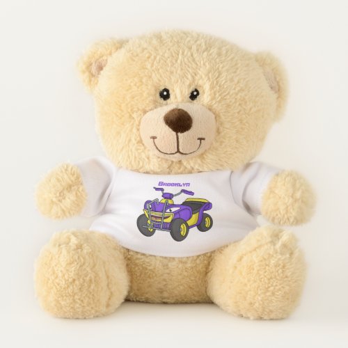 Purple Quad bike cartoon illustration Teddy Bear