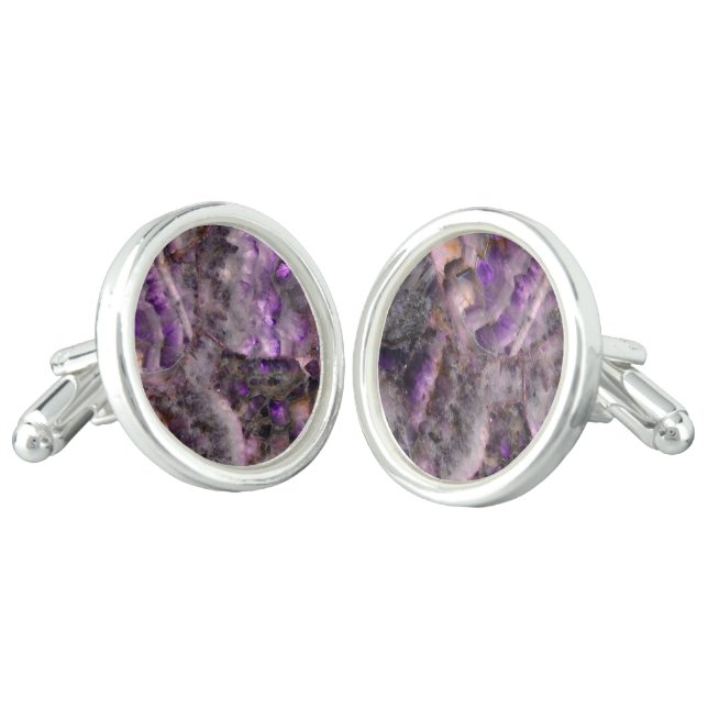 Purple Quartz Cufflinks (Angled)