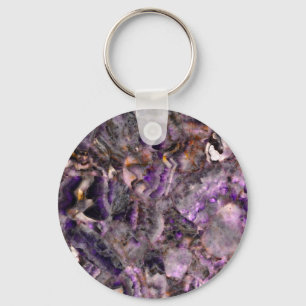 Purple quartz keychain