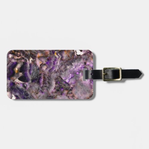 Purple quartz luggage tag