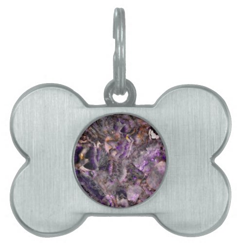 Purple quartz pet name tag