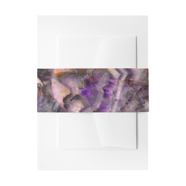 Purple Quartz purple granite purple stone marble Invitation Belly Band (Front Example)