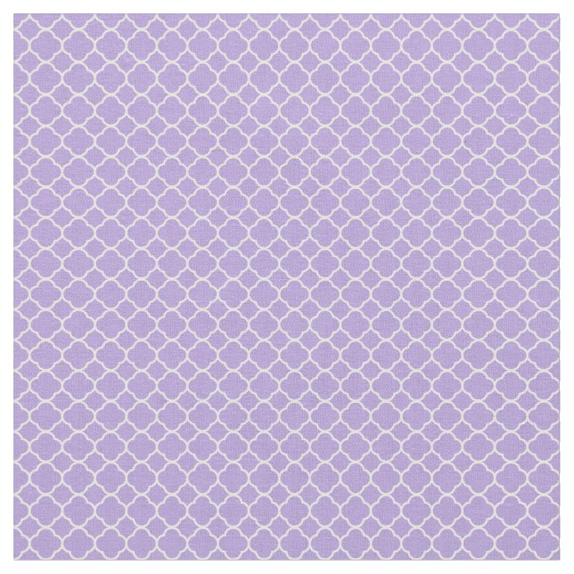 Purple Quatrefoil Geometric Pattern Fabric (Close Up)